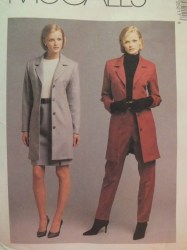 9521 MCCALLS TUX COLLAR JACKET, SLIT SKIRT, PANTS PATTERN 6-10;  or 8-12 or 18-22 choice uncut